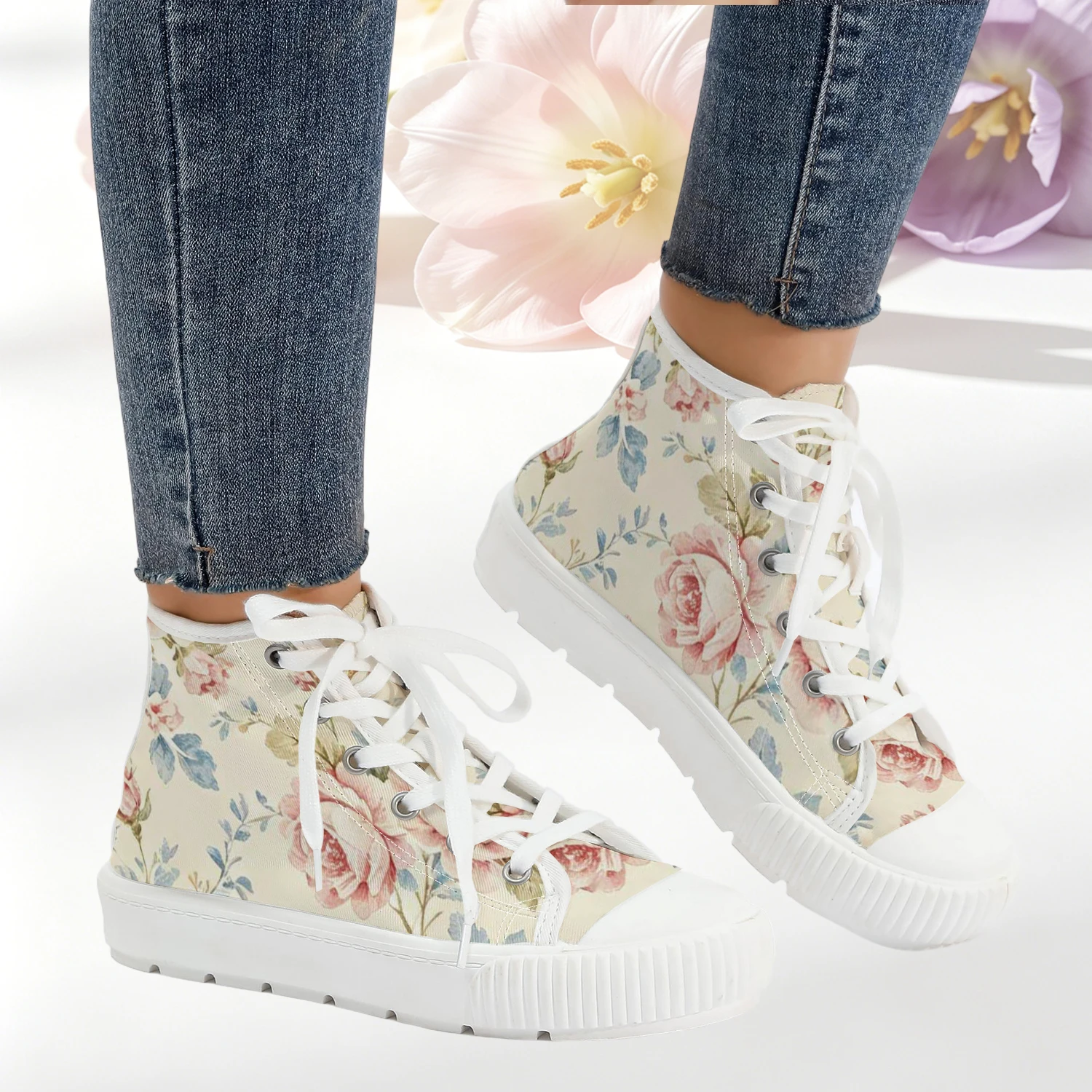Women's Retro Pink Rose Floral Print High Top Casual Canvas Shoes Gentle French Thick Sole Shoes
Women's Retro Pink Rose Floral Print High Top Casual Canvas Shoes Gentle French Thick Sole Shoes