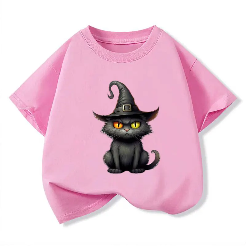 Halloween Black Cat Print Print T-shirt Girls Cotton Summer Pink Tops Tee Fashion Kids T Shirt Soft Cute Birthday Gift 2-12 Year
Halloween Black Cat Print Print T-shirt Girls Cotton Summer Pink Tops Tee Fashion Kids T Shirt Soft Cute Birthday Gift 2-12 Year