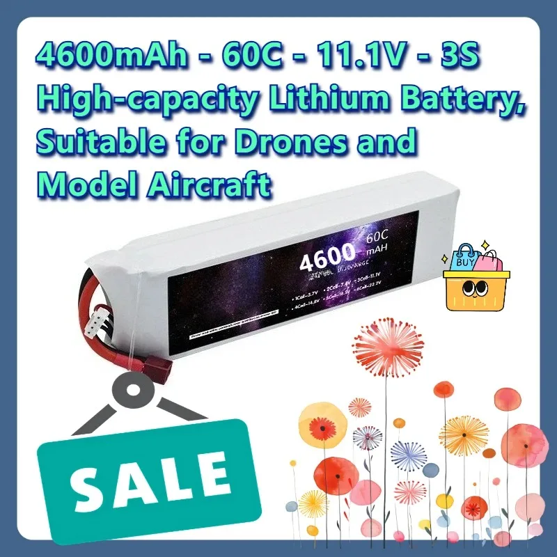 4600mAh 60C 11.1V 3S for Drones and Model Aircraft High-capacity Lithium Battery
4600mAh 60C 11.1V 3S for Drones and Model Aircraft High-capacity Lithium Battery