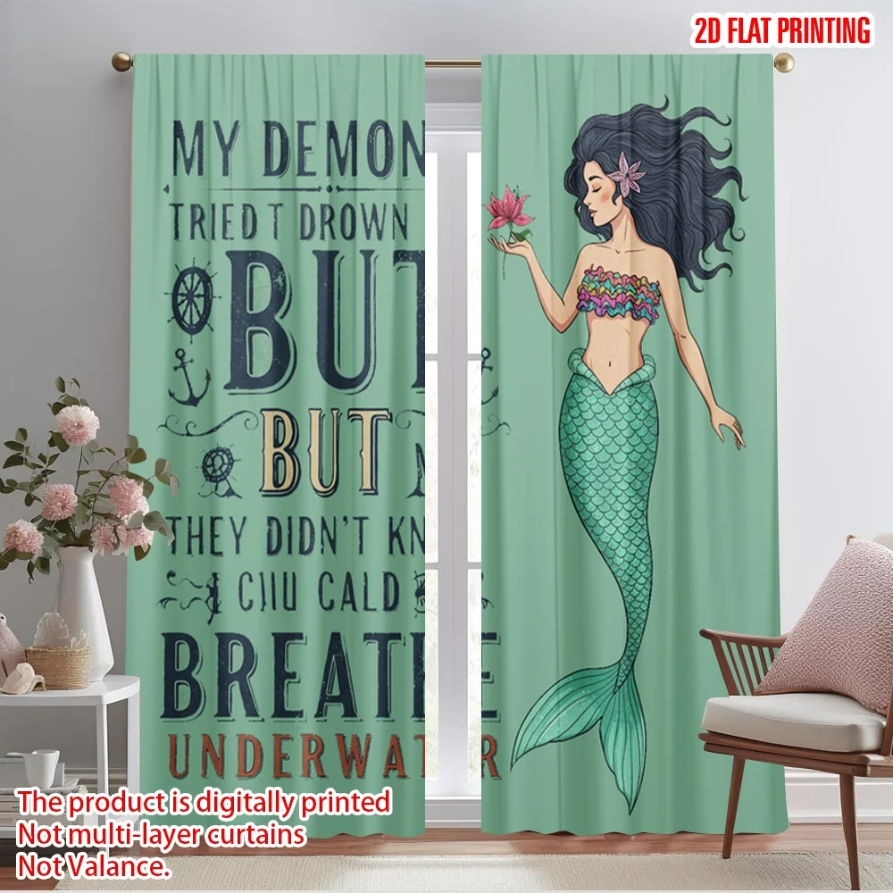 2pcs 2D flat printing Drapes Mermaid Breathe Underwater Ocean Polyester Without Electricity Festive Wall Decor Use for Parties
2pcs 2D flat printing Drapes Mermaid Breathe Underwater Ocean Polyester Without Electricity Festive Wall Decor Use for Parties