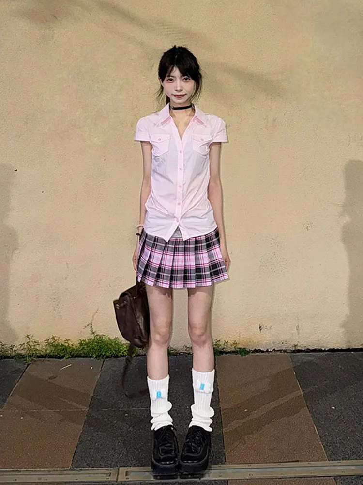 Large Size Pink Plaid Splicing A-Line Skirt Women's Summer New Y2K Small Audience Design Color Collision Gingham Skirts
Large Size Pink Plaid Splicing A-Line Skirt Women's Summer New Y2K Small Audience Design Color Collision Gingham Skirts