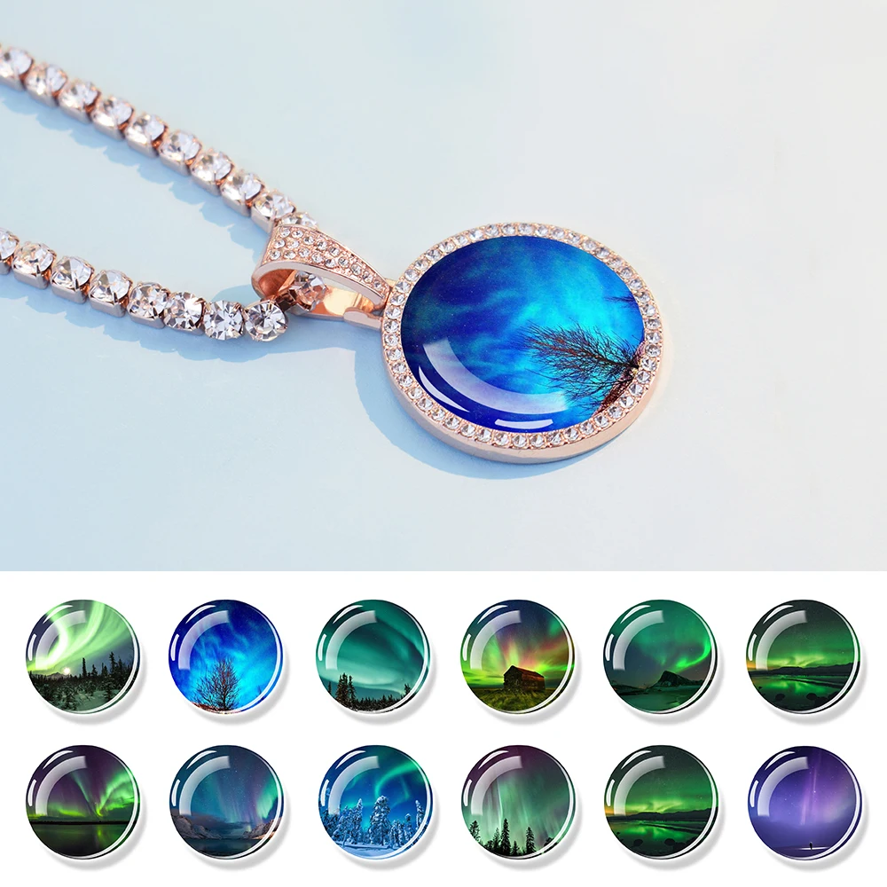 Aurora Necklace Iadies' Party Jewelry Rose Gold Necklace with Diamond Inlay Gift for Friends Meeting Landscape Commemoration
Aurora Necklace Iadies' Party Jewelry Rose Gold Necklace with Diamond Inlay Gift for Friends Meeting Landscape Commemoration