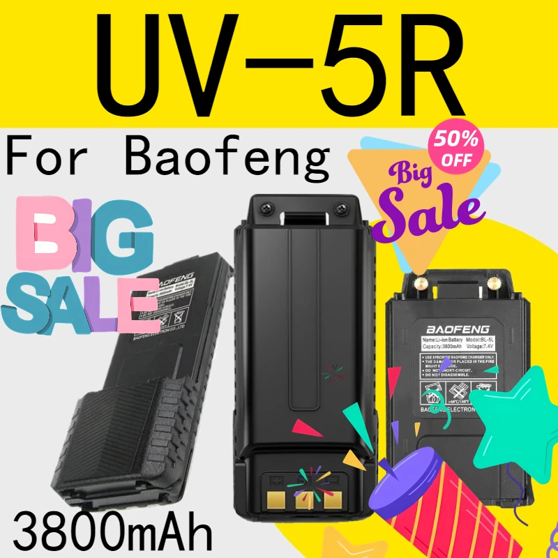 UV-5R For Baofeng Battery Walkie Talkie Enlarger Extended 3800mAh Li-ion Battery Type-C Charger BL-5 For UV-5RE Two Way Radio
UV-5R For Baofeng Battery Walkie Talkie Enlarger Extended 3800mAh Li-ion Battery Type-C Charger BL-5 For UV-5RE Two Way Radio
