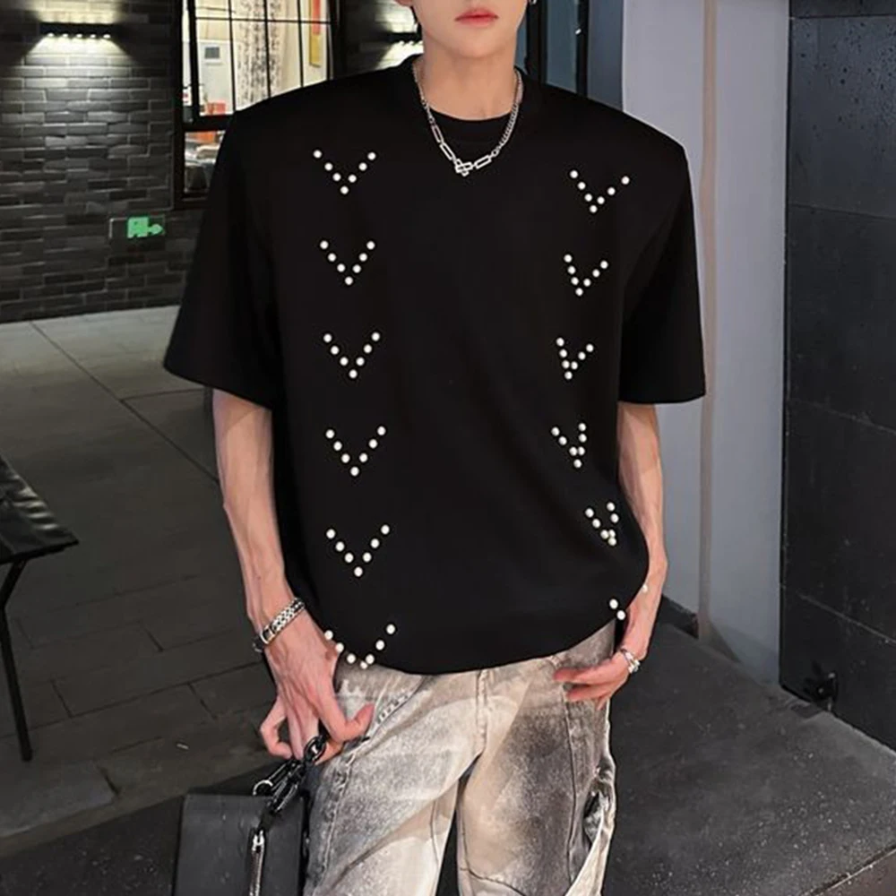Summer New Men's Pearl Solid Color Short-Sleeved T-Shirt Korean Retro Casual Fashion Trend Loose Breathable Niche Men's Tops
Summer New Men's Pearl Solid Color Short-Sleeved T-Shirt Korean Retro Casual Fashion Trend Loose Breathable Niche Men's Tops
