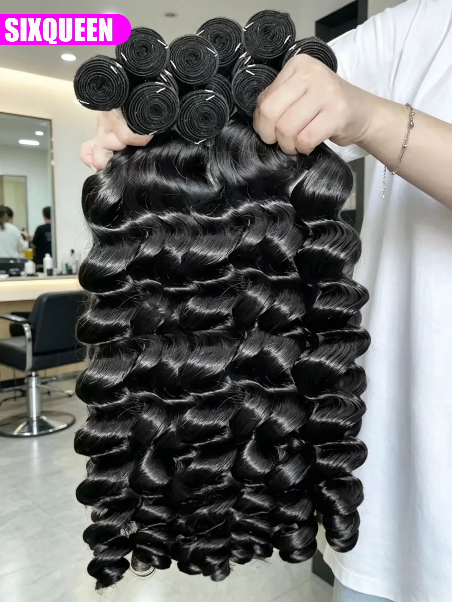 SIXQUEEN Body Wave 30 34 36 Inch Raw Virgin Human Hair Body Wave Extensions 3/4 Bundles Deals Weft Tissage Burmese Curly Bundles
SIXQUEEN Body Wave 30 34 36 Inch Raw Virgin Human Hair Body Wave Extensions 3/4 Bundles Deals Weft Tissage Burmese Curly Bundles