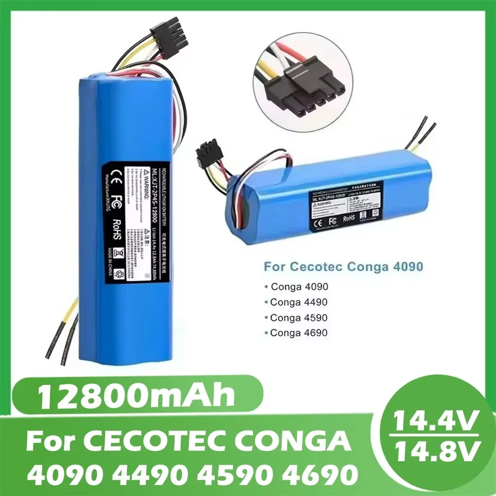 Новое обновление, сменный аккумулятор 14,4 В, 12800 мАч для CECOTEC CONGA 4090 4490 4590 4690, аксессуары для роботов-пылесосов
Новое обновление, сменный аккумулятор 14,4 В, 12800 мАч для CECOTEC CONGA 4090 4490 4590 4690, аксессуары для роботов-пылесосов