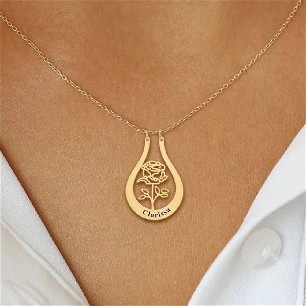 Custom Name Flower Necklace Simple U Letter Pendant Necklaces Personalized Stainless Steel Jewelry Birthflower Choker
Custom Name Flower Necklace Simple U Letter Pendant Necklaces Personalized Stainless Steel Jewelry Birthflower Choker