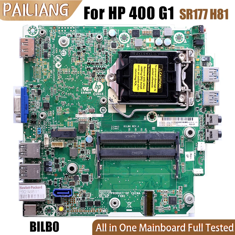 BILB0 For HP AIO 400 G1 Motherboard 796247-601 796147-003 SR177 H81 All in One Mainboard Full Tested
BILB0 For HP AIO 400 G1 Motherboard 796247-601 796147-003 SR177 H81 All in One Mainboard Full Tested