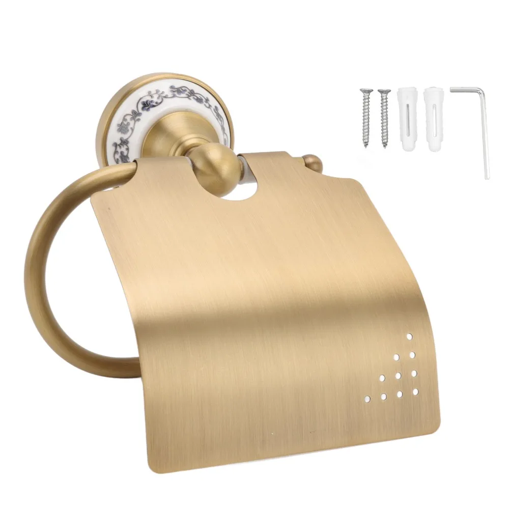 Brass Blue and White Porcelain Toilet Paper Holder Wall Mounted Rolling Hanger Design Paper Towel Holder Antique Gold
Brass Blue and White Porcelain Toilet Paper Holder Wall Mounted Rolling Hanger Design Paper Towel Holder Antique Gold