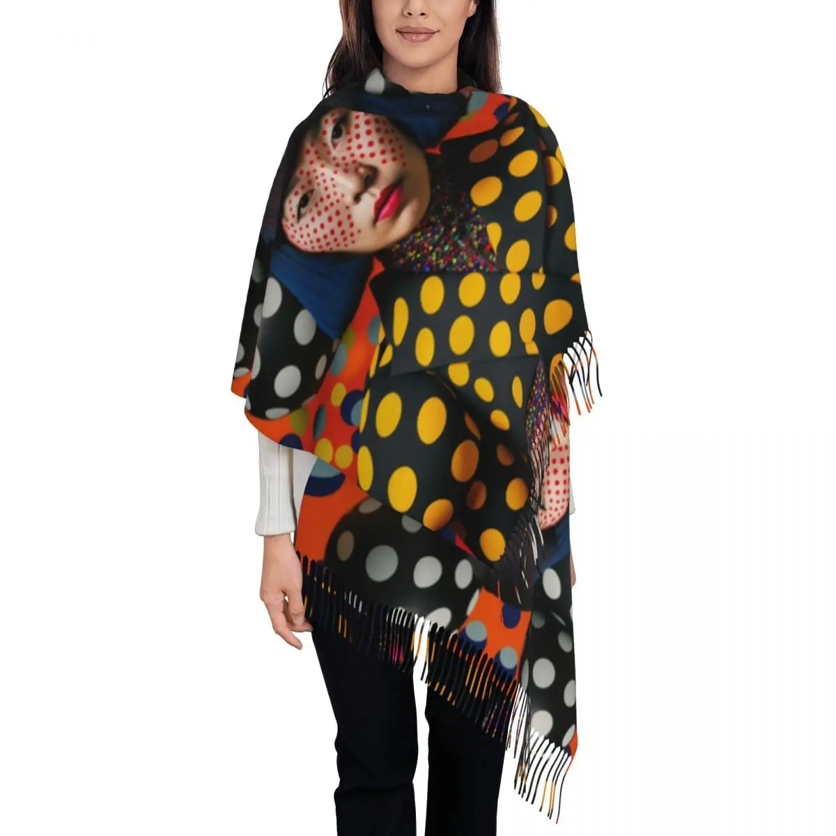 Yayoi Kusama абстрактное искусство шарф с кисточками женские мягкие шали в горошек женские зимние шарфы
Yayoi Kusama абстрактное искусство шарф с кисточками женские мягкие шали в горошек женские зимние шарфы