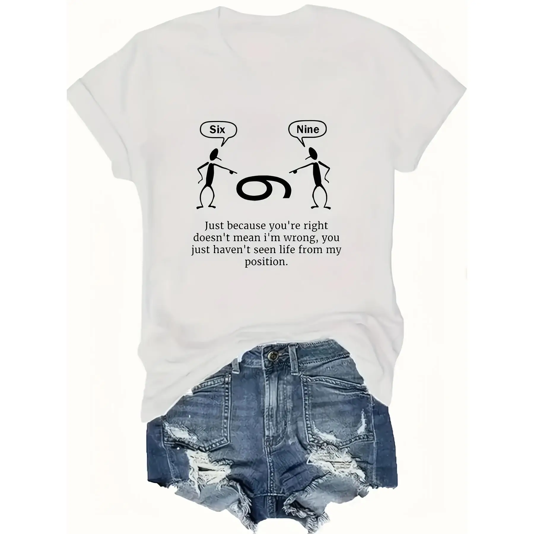 Women's Casual Graphic Print T-Shirt - Short Sleeve Crew Neck, Mid-Stretch Fabric, Machine Washable, White with Inspirational Qu
Women's Casual Graphic Print T-Shirt - Short Sleeve Crew Neck, Mid-Stretch Fabric, Machine Washable, White with Inspirational Qu