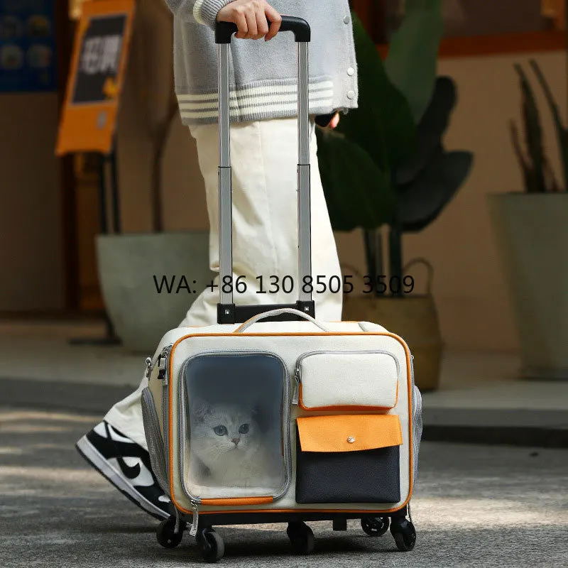 Wholesale Multifunction Colorful Dog Pet Travel Transport Carrier Bag Fashion Designer with Wheels
Wholesale Multifunction Colorful Dog Pet Travel Transport Carrier Bag Fashion Designer with Wheels