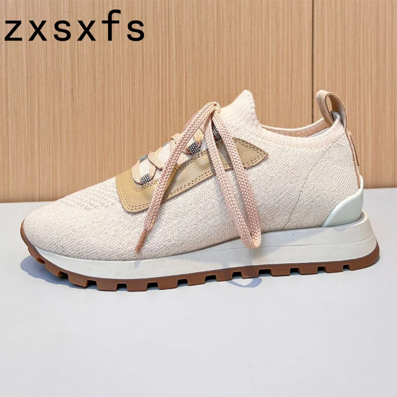 2023 Women Knitted Sneakers Flat Patchwork Casual Shoes For Woman Thick sole Ladies Platform Shoes Woman
2023 Women Knitted Sneakers Flat Patchwork Casual Shoes For Woman Thick sole Ladies Platform Shoes Woman