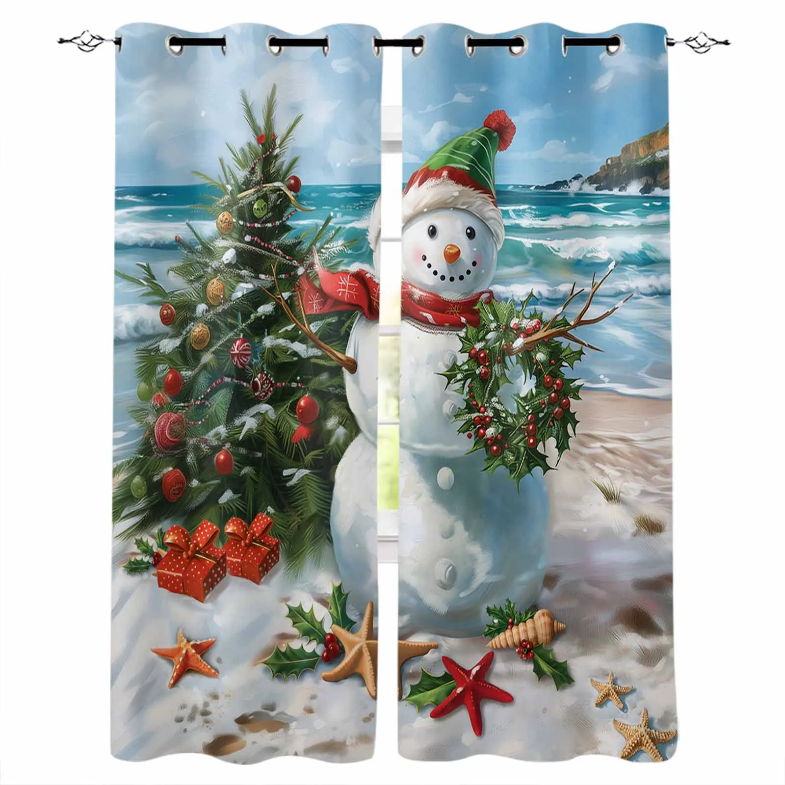 Christmas Winter Beach Snowman Living Room Bedroom Window Treatment Blinds Drapes Modern Kitchen Curtains
Christmas Winter Beach Snowman Living Room Bedroom Window Treatment Blinds Drapes Modern Kitchen Curtains
