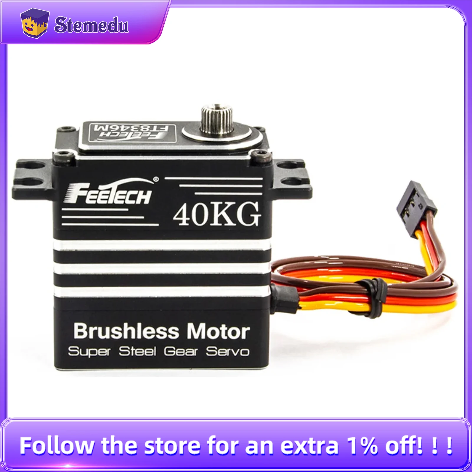Feetech 7.4V 40kg Brushless Motor Servos High Torque FT8346M Digital 360 Degree Magnetic Super Steel Gear Robot DIY RC Car Servo
Feetech 7.4V 40kg Brushless Motor Servos High Torque FT8346M Digital 360 Degree Magnetic Super Steel Gear Robot DIY RC Car Servo