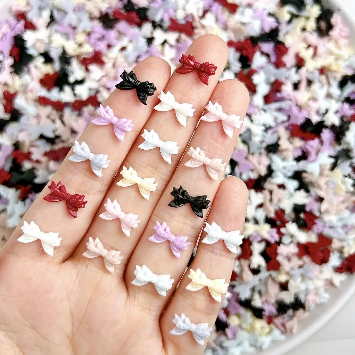 50PCS Novelty Adorable Wings Bows Resin Nail Charms Minimalist Solid Color Double Layer Bowknots Nail Art Decorations DIY Nails
50PCS Novelty Adorable Wings Bows Resin Nail Charms Minimalist Solid Color Double Layer Bowknots Nail Art Decorations DIY Nails