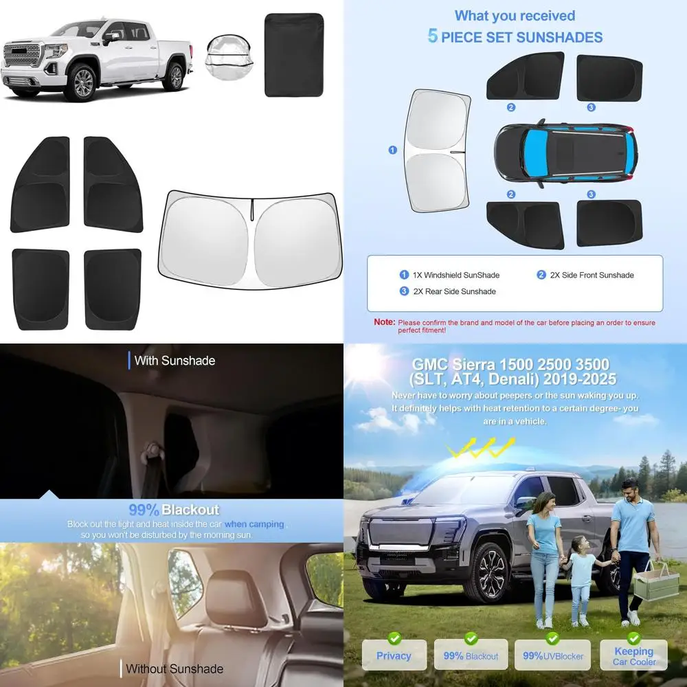 GMC Sierra 1500-3500 Full Set Car Window Sunshades 2019-2025, UV Protection, Privacy for Outdoor Adventures
GMC Sierra 1500-3500 Full Set Car Window Sunshades 2019-2025, UV Protection, Privacy for Outdoor Adventures