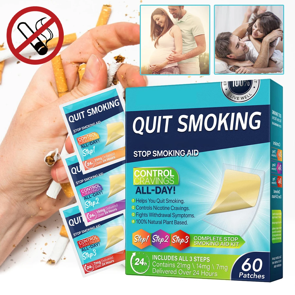 Fast-Acting Herbal Stop Smoking Patches Triple-Stage Quit Solution 30/60 Pcs Kit All-Day Craving Relief Family Health Protectio
Fast-Acting Herbal Stop Smoking Patches Triple-Stage Quit Solution 30/60 Pcs Kit All-Day Craving Relief Family Health Protectio