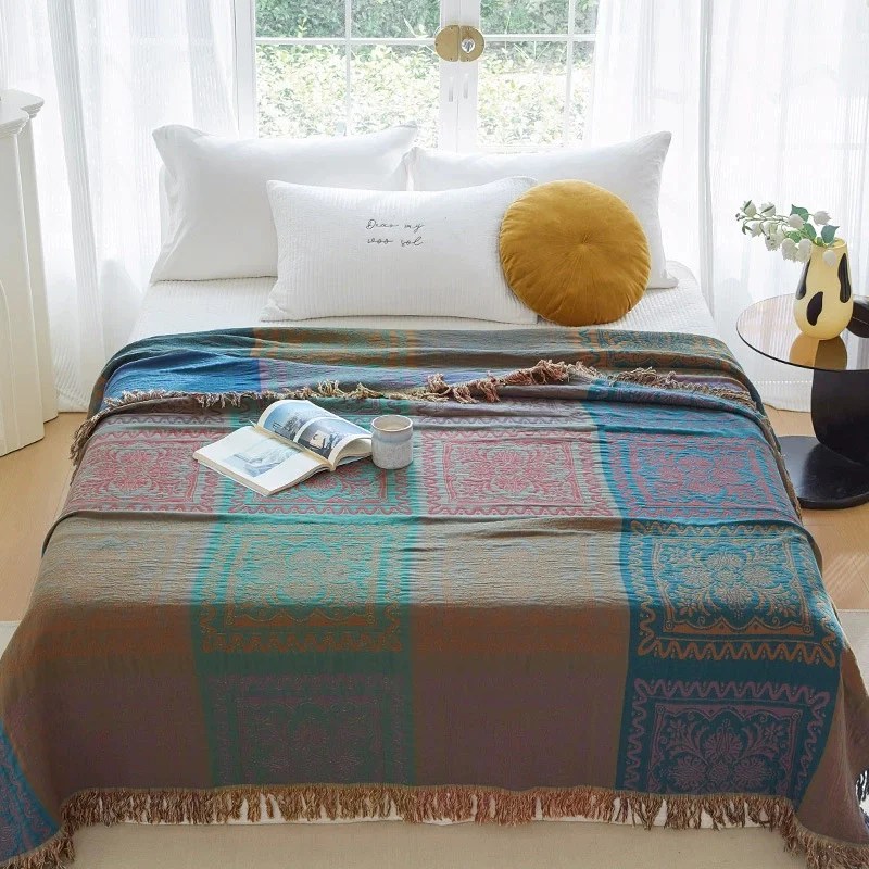 100% Cotton Muslin Summer Blanket Towel Sofa Bed Cover Breathable Retro Tassel Large Soft Office Nap Air Condition Throw Blanket 
100% Cotton Muslin Summer Blanket Towel Sofa Bed Cover Breathable Retro Tassel Large Soft Office Nap Air Condition Throw Blanket