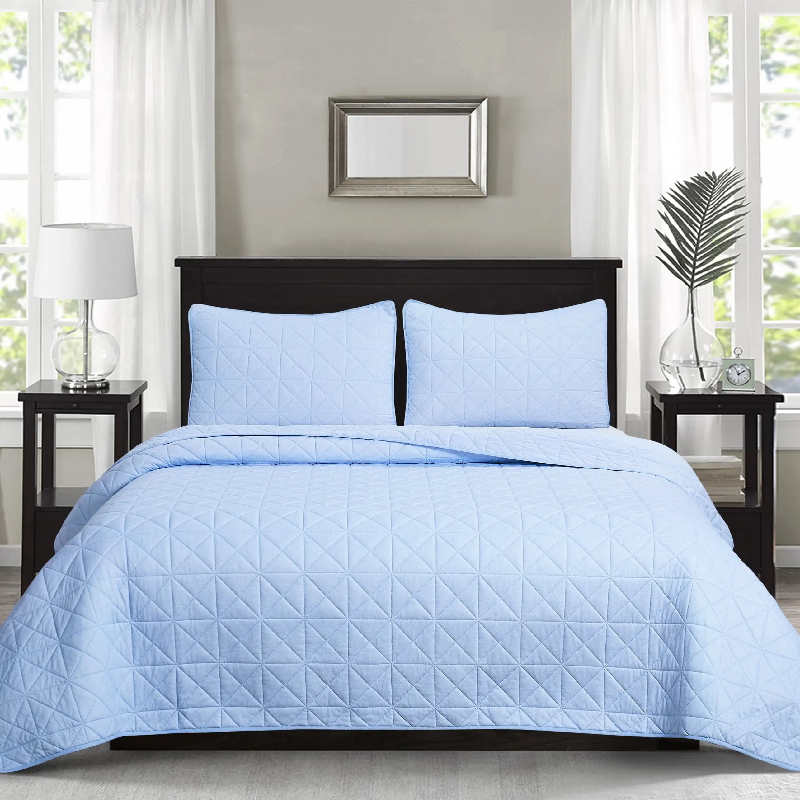 3-Piece Jersey Knit Microfiber Quilt Set - Coverlet Comforter - Blue - Size Full/Queen
3-Piece Jersey Knit Microfiber Quilt Set - Coverlet Comforter - Blue - Size Full/Queen
