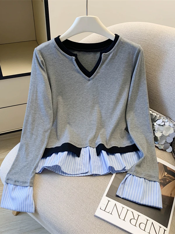 V-Ne Long Sve Knitted Top plus Size Color Blo Slim Fit Casual Sle Women's T-irt Sle Inner Wear Spring Season
V-Ne Long Sve Knitted Top plus Size Color Blo Slim Fit Casual Sle Women's T-irt Sle Inner Wear Spring Season