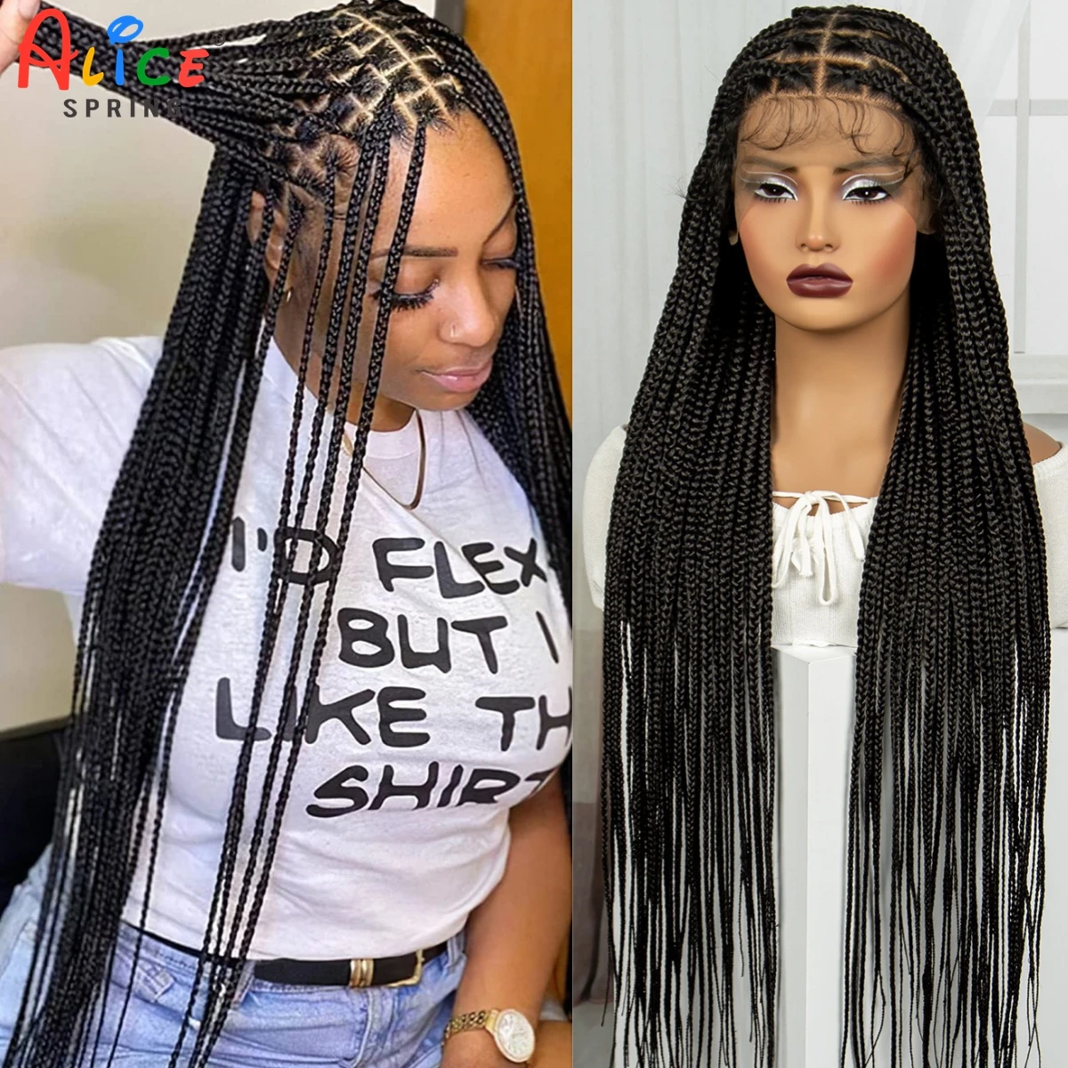 36 Inches Knotless Box Braided Wigs Synthetic Full Lace Braids Wig for Black Women Straight Braiding Hair Wigs With Baby Hair
36 Inches Knotless Box Braided Wigs Synthetic Full Lace Braids Wig for Black Women Straight Braiding Hair Wigs With Baby Hair