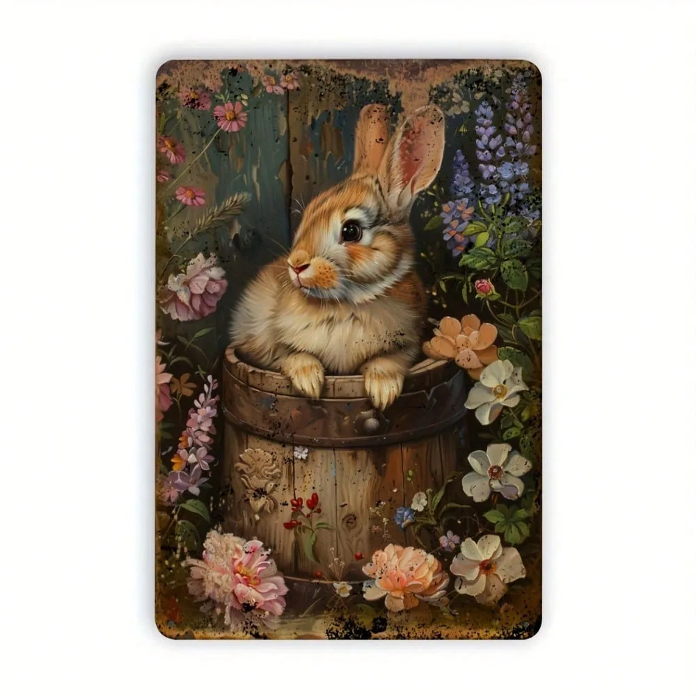 Vintage Metal Tin Sign Wall Art - 8x12 Inch Rustic Rabbit Flower Basket Decor for Home Bar Cafe Farmhouse
Vintage Metal Tin Sign Wall Art - 8x12 Inch Rustic Rabbit Flower Basket Decor for Home Bar Cafe Farmhouse
