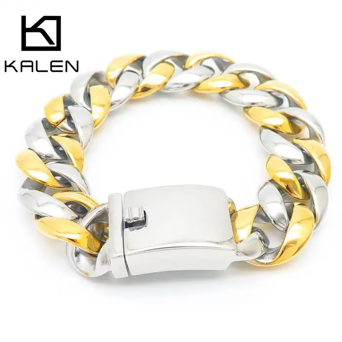 KALEN Hip Hop Miami Cuban Chain Bracelet For Men Stainless Steel Thick Link Bangle Ideal Christmas Present Classic Jewelry Gifts
KALEN Hip Hop Miami Cuban Chain Bracelet For Men Stainless Steel Thick Link Bangle Ideal Christmas Present Classic Jewelry Gifts