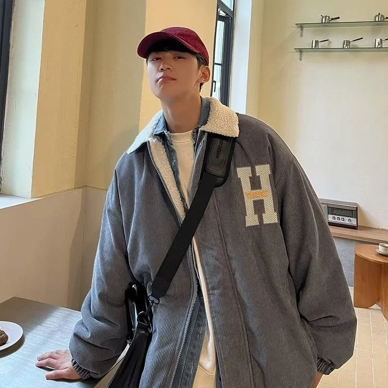 Men's Corduroy Jacket with Fleece Lining Warmth American Retro Badass Oversized Streetwear Coat Autumn Winter
Men's Corduroy Jacket with Fleece Lining Warmth American Retro Badass Oversized Streetwear Coat Autumn Winter