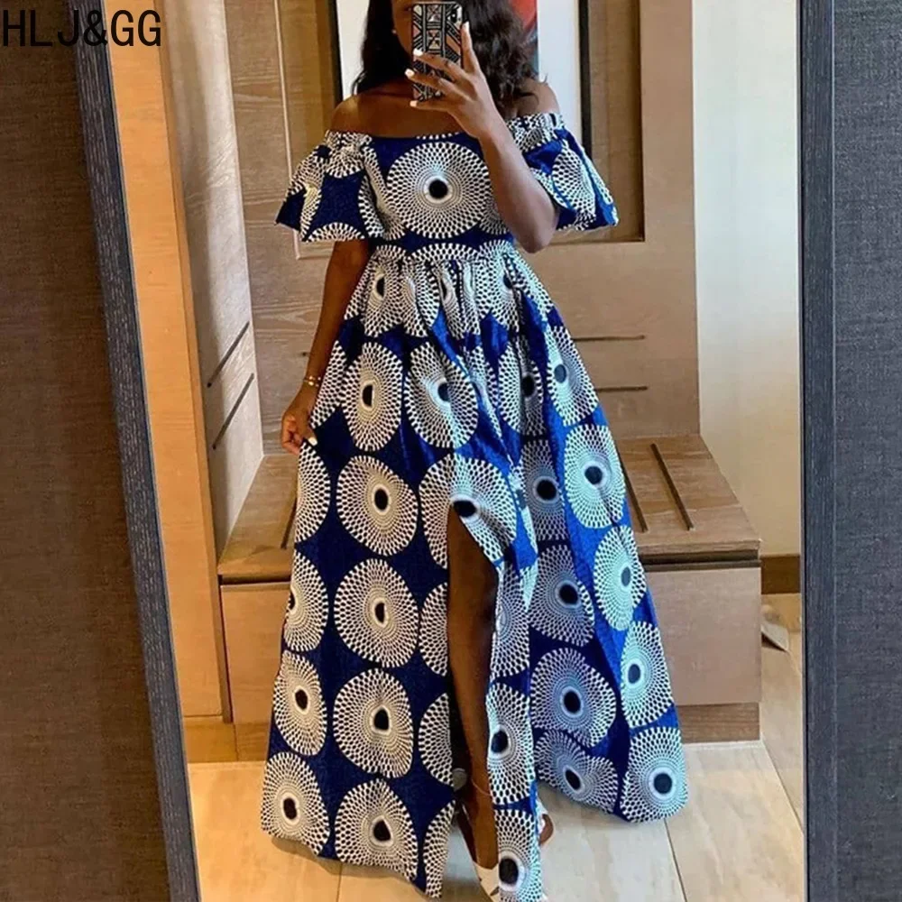 HLJ&GG Fashion Print Hepburn Style Off Shoulder Slit Long Dresses 2024 Women Short Sleeve Backless Vestidos Lady Holiday Clothes
HLJ&GG Fashion Print Hepburn Style Off Shoulder Slit Long Dresses 2024 Women Short Sleeve Backless Vestidos Lady Holiday Clothes