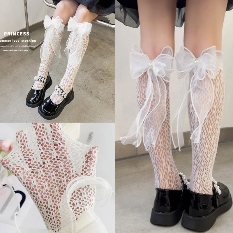 Summer Children Girl Sock Fashion Fishnet JK Lolita Bow Calf Sock for Kids Girl Thin Breathable Mesh Knee High Sock for Toddler
Summer Children Girl Sock Fashion Fishnet JK Lolita Bow Calf Sock for Kids Girl Thin Breathable Mesh Knee High Sock for Toddler