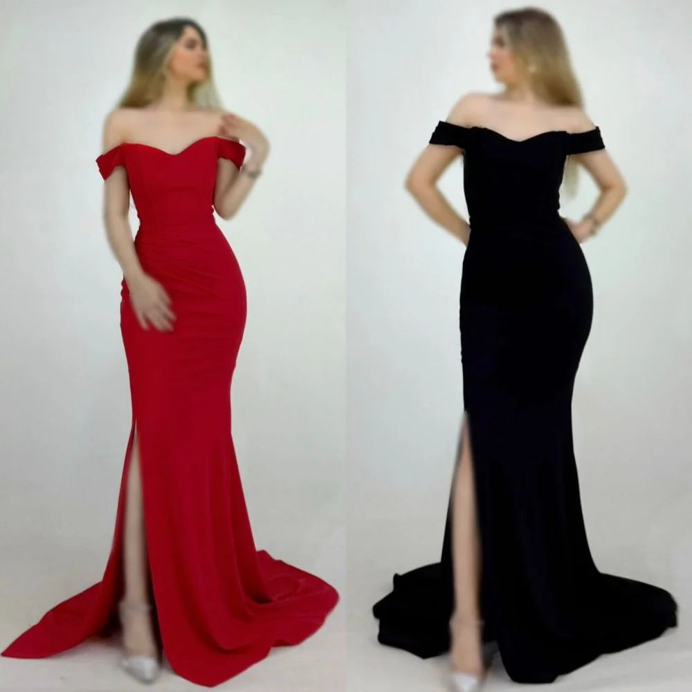 Customized High Quality Classic Jersey Pleat Mermaid Off-the-shoulder Long Dresses Bespoke Occasion Dresses Elegant Matching
Customized High Quality Classic Jersey Pleat Mermaid Off-the-shoulder Long Dresses Bespoke Occasion Dresses Elegant Matching