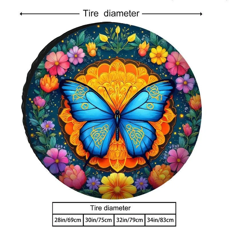 Butterfly Mandala Tire Cover Polyester Spare Wheel Protector Durable Outdoor Accessory
Butterfly Mandala Tire Cover Polyester Spare Wheel Protector Durable Outdoor Accessory