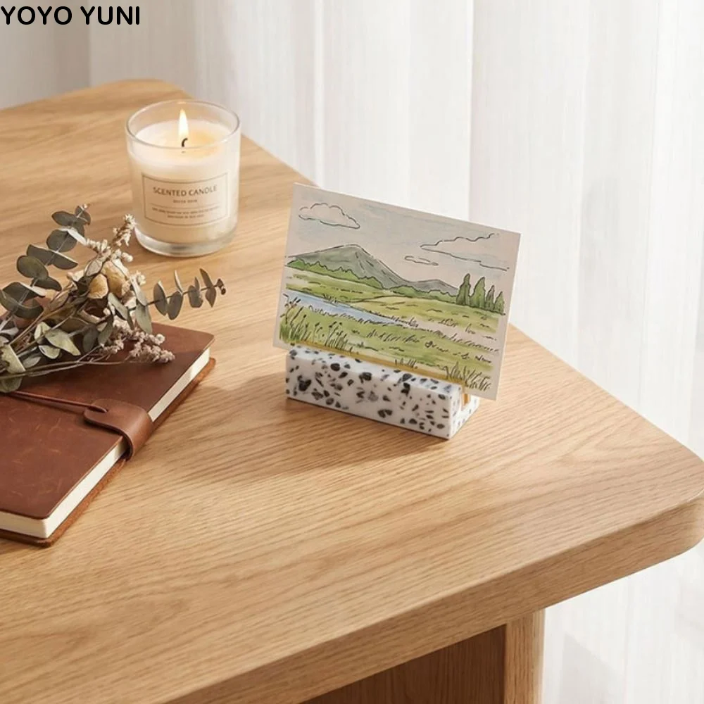 Marble Texture Desktop Business Card Holder Display Clip Elegant Menu Card Display Holder Creative Design Modern
Marble Texture Desktop Business Card Holder Display Clip Elegant Menu Card Display Holder Creative Design Modern