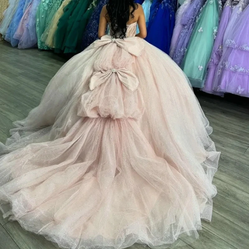 NW96 Customized Girl Quinceanera Dresses Ball Gown Illusion Beads Bow Lace Up Ball Gown Birthday Party Dress Prom Dance Wear
NW96 Customized Girl Quinceanera Dresses Ball Gown Illusion Beads Bow Lace Up Ball Gown Birthday Party Dress Prom Dance Wear