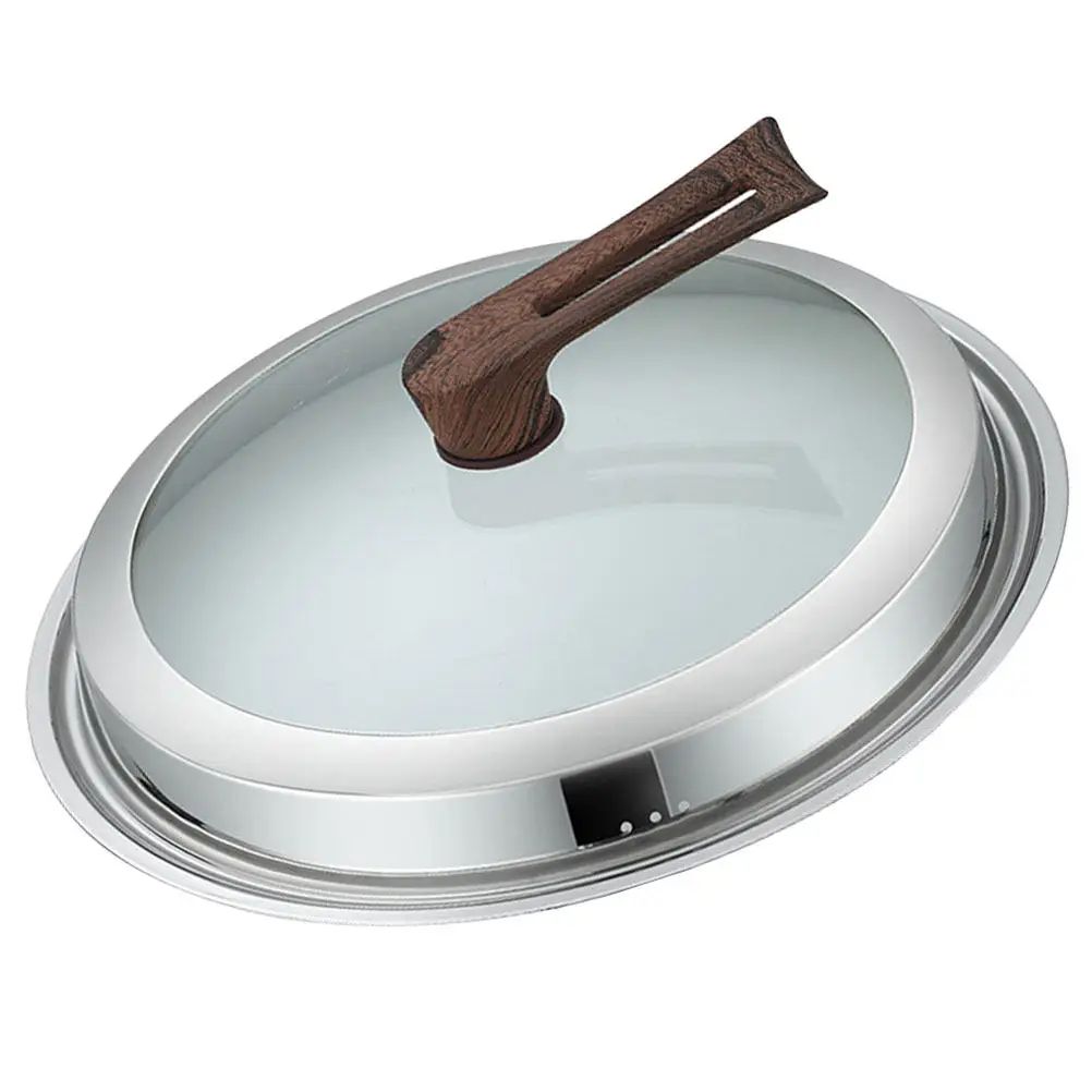 Universal Glass and Stainless Steel Pot Cover with Wooden Handle Anti-Splash Overflow Lid for Cooking Pans Woks Pots Kitchen
Universal Glass and Stainless Steel Pot Cover with Wooden Handle Anti-Splash Overflow Lid for Cooking Pans Woks Pots Kitchen