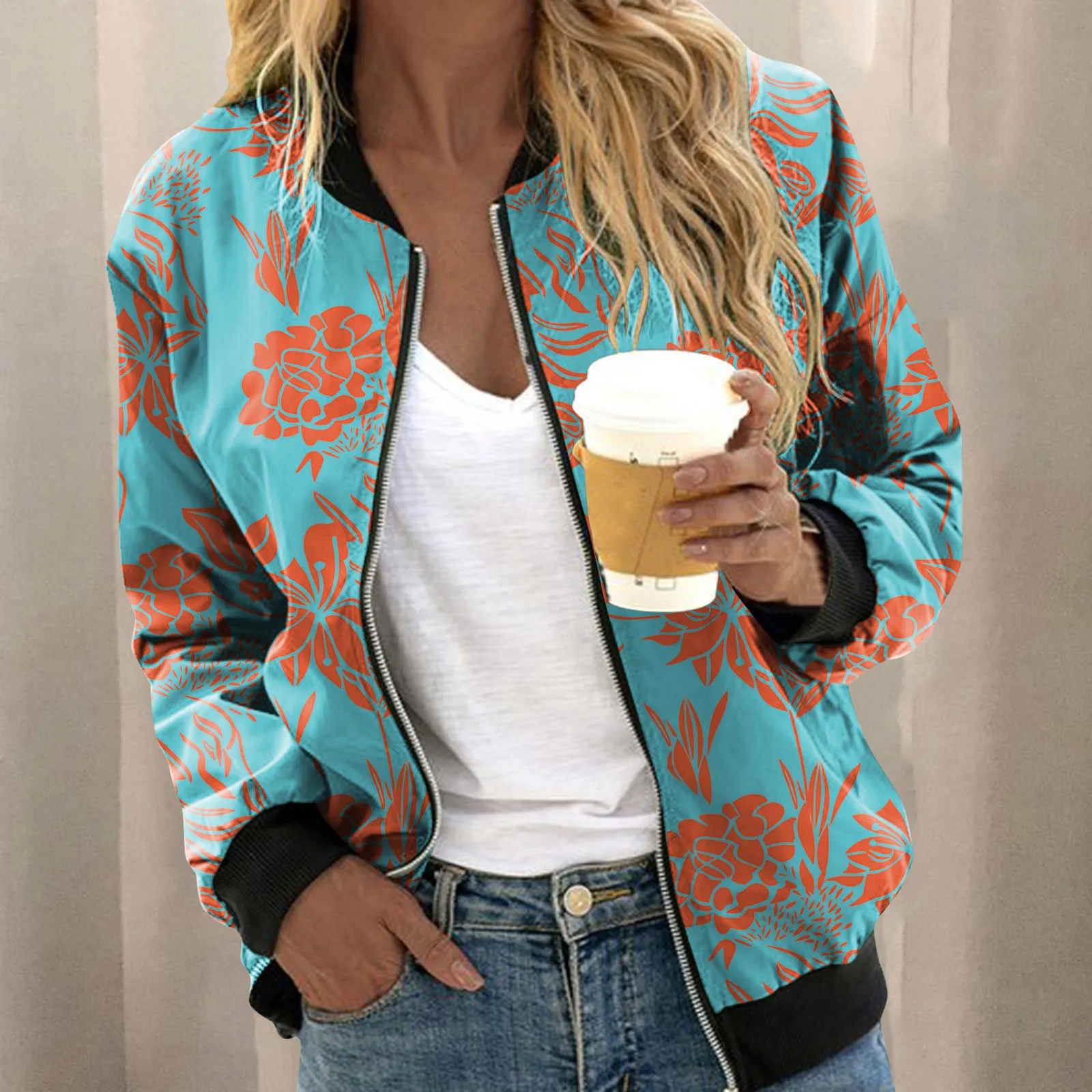 Women Elegant Zipper Bomber Jacket Spring Autumn Floral Printed Jackets Casual Jacket Long Sleeve Slim Office Coat Retro Outwear
Women Elegant Zipper Bomber Jacket Spring Autumn Floral Printed Jackets Casual Jacket Long Sleeve Slim Office Coat Retro Outwear