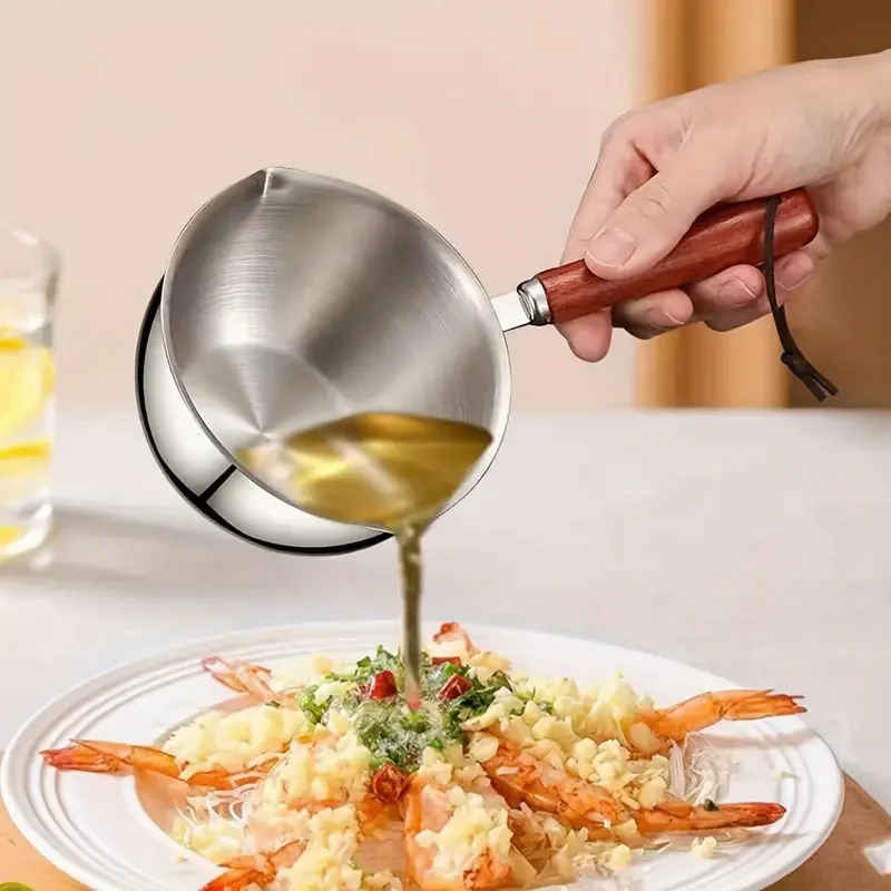 Mini Stainless Steel Pouring Pot , for Oil, Sauce, Melting Butter, Baking, Salad Dressing, Easy Pour Spout (Silver)
Mini Stainless Steel Pouring Pot , for Oil, Sauce, Melting Butter, Baking, Salad Dressing, Easy Pour Spout (Silver)