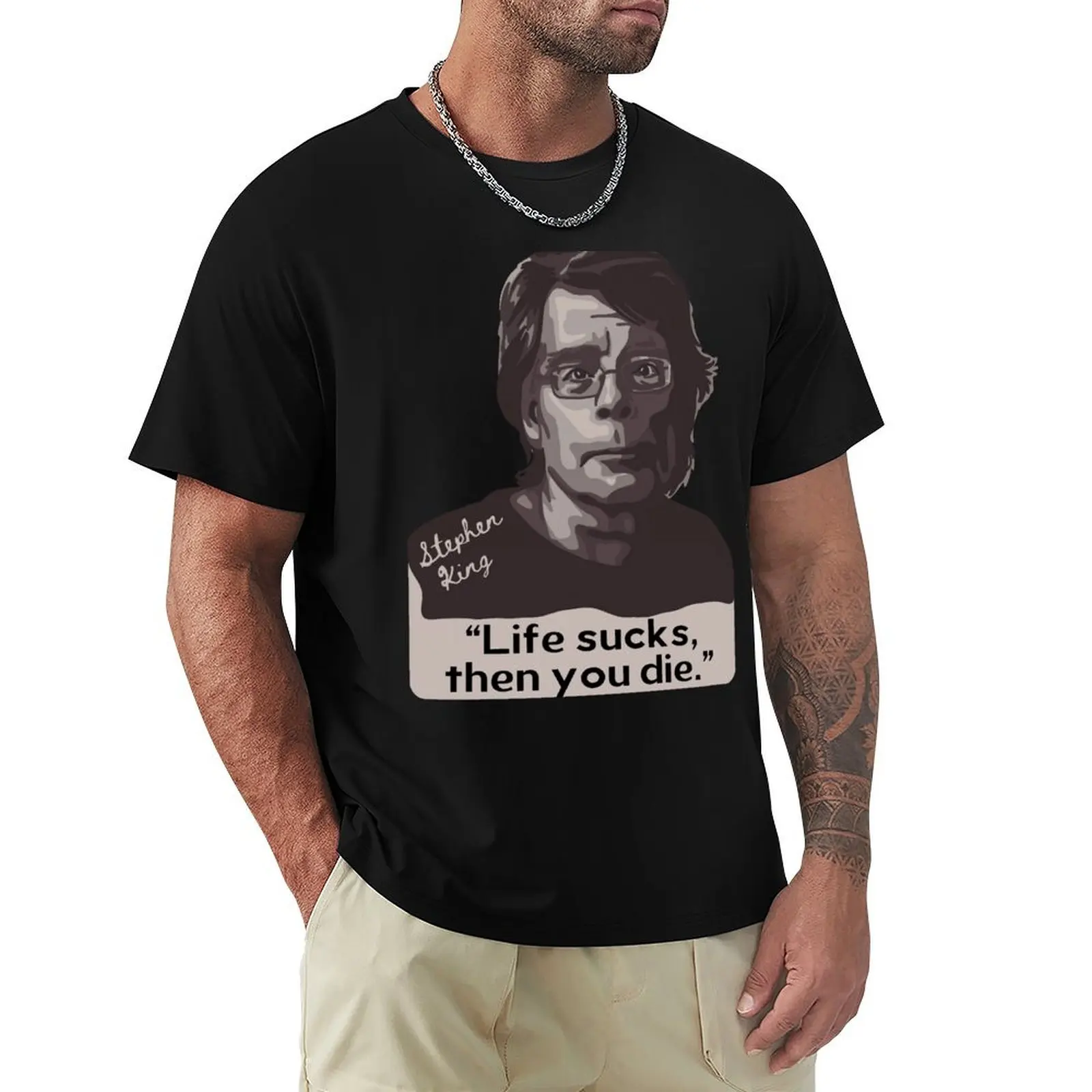 Stephen King Portrait and Quote T-Shirt Blouse vintage graphic tee plus size clothes funny meme t-shirts Men's cotton t-shirt
Stephen King Portrait and Quote T-Shirt Blouse vintage graphic tee plus size clothes funny meme t-shirts Men's cotton t-shirt