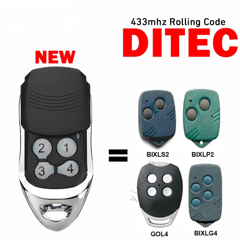 For DITEC GOL4 BIXLS2 BIXLP2 BIXLG4 Garage Remote Control 433.92MHz Rolling Code Electric Gate Transmitter Command
For DITEC GOL4 BIXLS2 BIXLP2 BIXLG4 Garage Remote Control 433.92MHz Rolling Code Electric Gate Transmitter Command