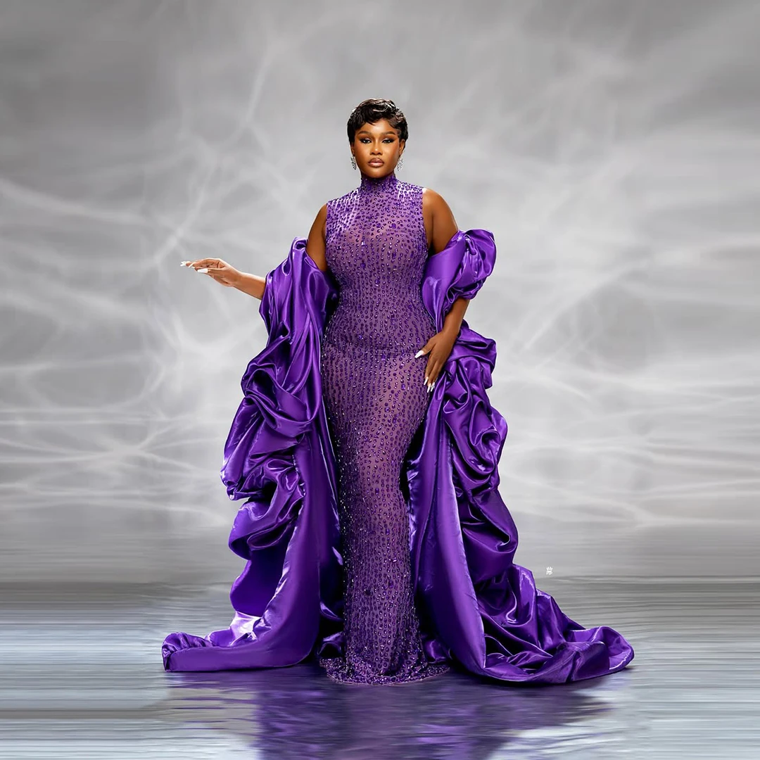 Скромное фиолетовое платье знаменитостей Aso Ebi со стразами и русалкой из двух частей, атласное вечернее платье с пышными рюшами, вечернее коктейльное платье 2026
Скромное фиолетовое платье знаменитостей Aso Ebi со стразами и русалкой из двух частей, атласное вечернее платье с пышными рюшами, вечернее коктейльное платье 2026