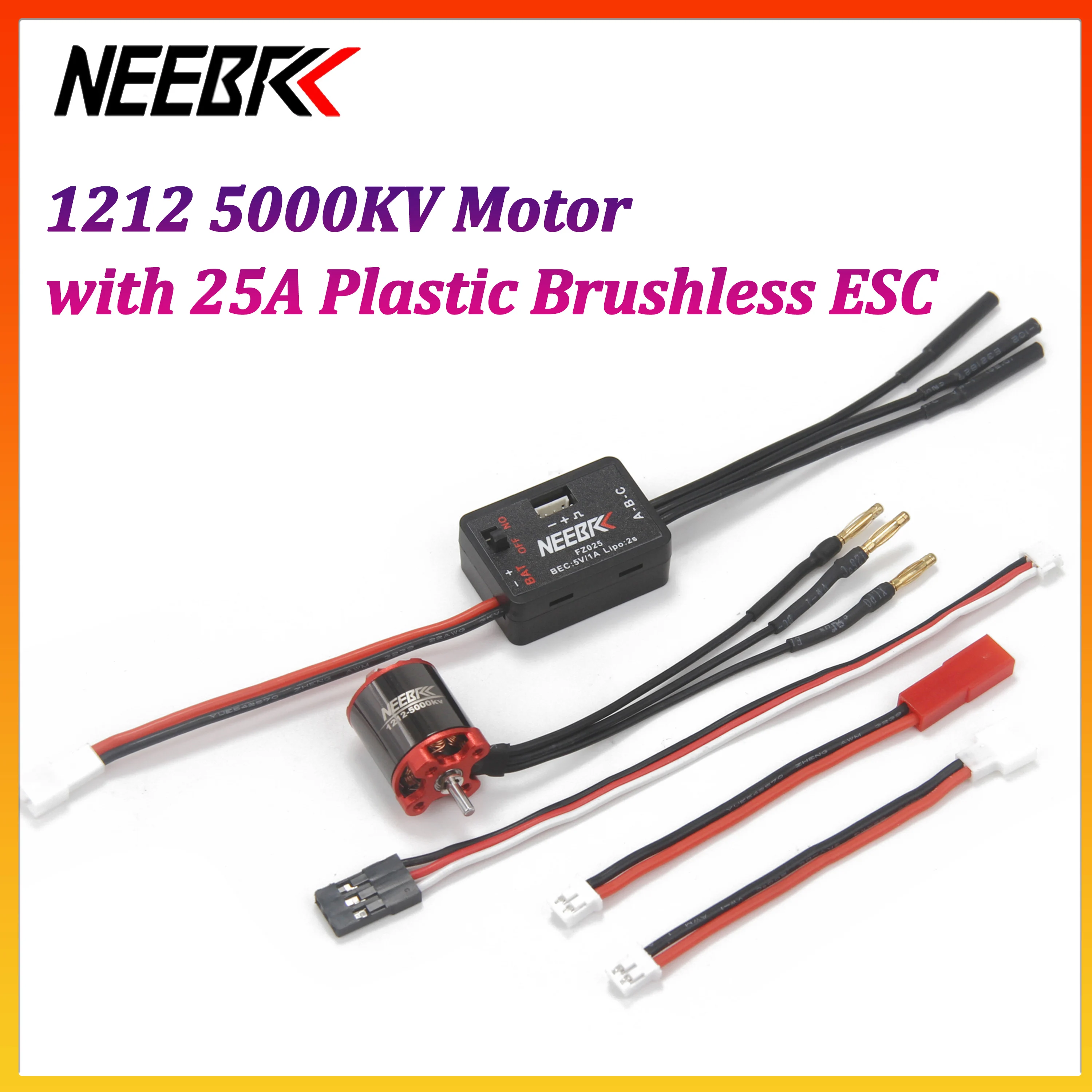 NEEBRC 1212 5000KV Motor with 25A Plastic Brushless ESC Combo for 1/24 1/28 1/32 RC Car Drift Crawler Toy SCX24 Axial WPL Wltoys
NEEBRC 1212 5000KV Motor with 25A Plastic Brushless ESC Combo for 1/24 1/28 1/32 RC Car Drift Crawler Toy SCX24 Axial WPL Wltoys