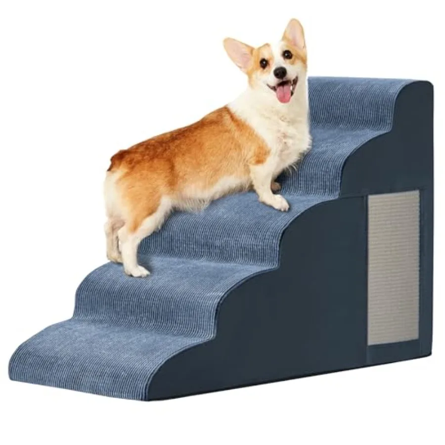 Pet Stairs for Small Dogs, 5-Step Curved Ramp for Bed/Couch/Sofa/Car/Chairs, Navy High-Density Foam with Non-Slip Bottom and Ca
Pet Stairs for Small Dogs, 5-Step Curved Ramp for Bed/Couch/Sofa/Car/Chairs, Navy High-Density Foam with Non-Slip Bottom and Ca