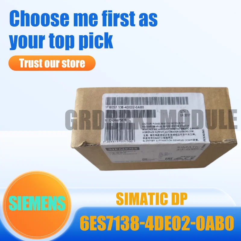 New Original SIEMENS 6ES7138-4DE02-0AB0 6ES7 138-4DE02-0AB0 SIMATIC DP ET200S High-speed Counting Module
New Original SIEMENS 6ES7138-4DE02-0AB0 6ES7 138-4DE02-0AB0 SIMATIC DP ET200S High-speed Counting Module