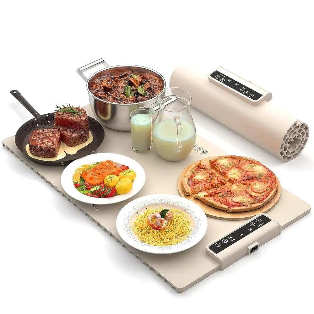 Electric Food Warming Mat: Silicone Food Warmer For Parties Buffet, Portable Fast Heating Pads For Food, Pizza Coffee Tea
Electric Food Warming Mat: Silicone Food Warmer For Parties Buffet, Portable Fast Heating Pads For Food, Pizza Coffee Tea