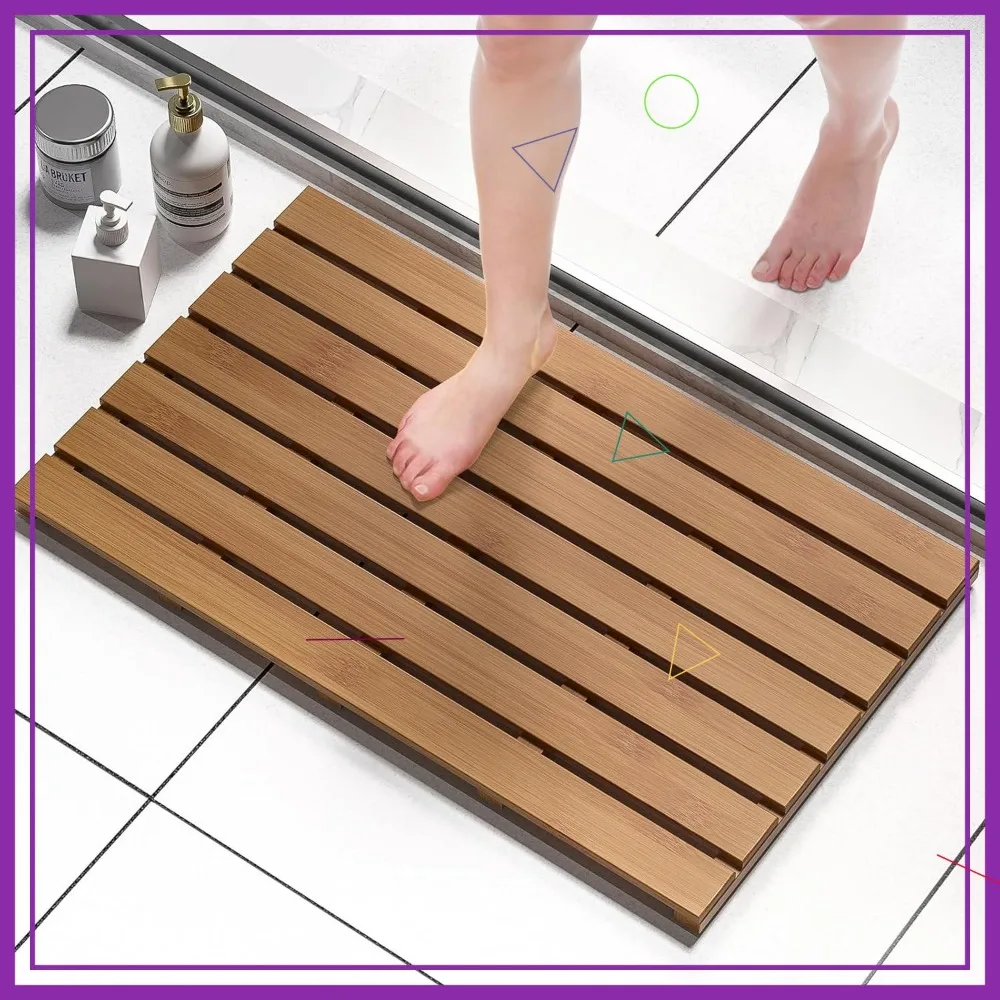 Non-Slip Wooden Bamboo Bath Mat, Waterproof Large Shower Floor Mat for Indoor Outdoor Use, 31.3x18.1x1.5 Inches Walnut
Non-Slip Wooden Bamboo Bath Mat, Waterproof Large Shower Floor Mat for Indoor Outdoor Use, 31.3x18.1x1.5 Inches Walnut