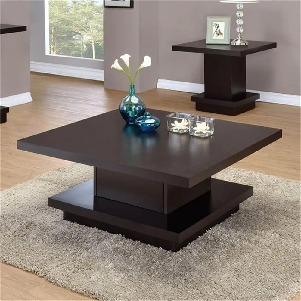 Square Pedestal Storage Coee Table, puccino inish, 35.5 in x 35.5 in, Contemporary Design, Includes Storage Comparent, Ideal or
Square Pedestal Storage Coee Table, puccino inish, 35.5 in x 35.5 in, Contemporary Design, Includes Storage Comparent, Ideal or