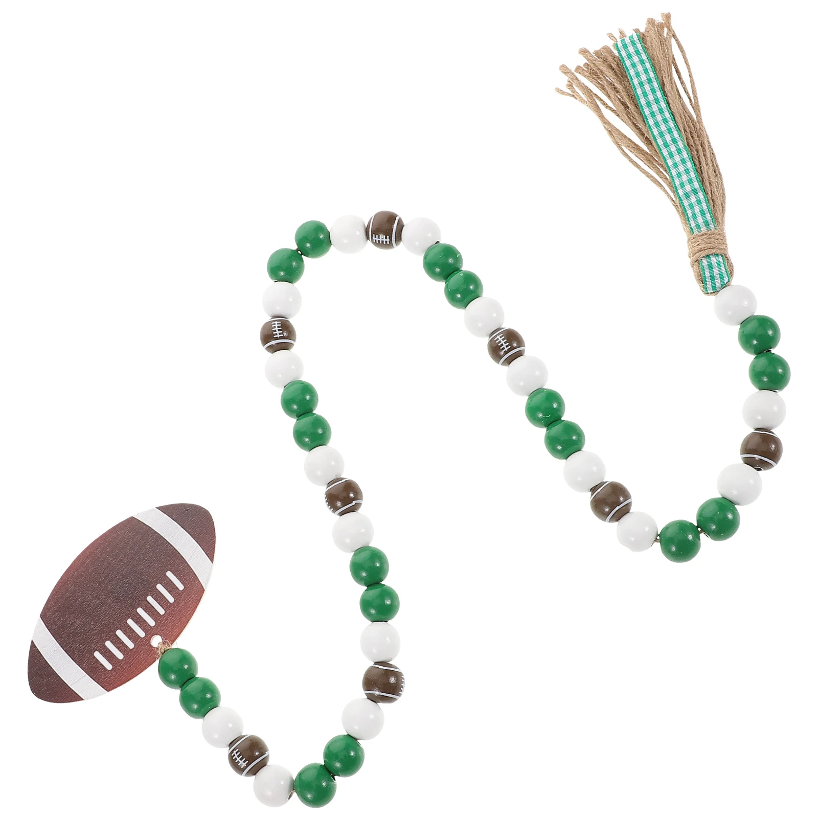 Rugby Tag Wooden Bead Tassel Garland Rustic Hanging Beaded Pendant Wall Home Party Decor Beaded Garland with Tassel 
Rugby Tag Wooden Bead Tassel Garland Rustic Hanging Beaded Pendant Wall Home Party Decor Beaded Garland with Tassel