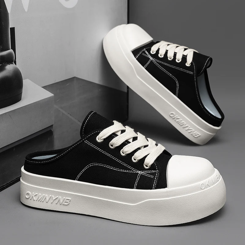 Summer Canvas Sneakers Men Comfortable Breathable Half Shoes Man Casual Sneakers Street Style Platform Slip-on Shoes Men's Mules
Summer Canvas Sneakers Men Comfortable Breathable Half Shoes Man Casual Sneakers Street Style Platform Slip-on Shoes Men's Mules