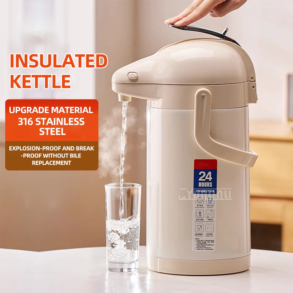 2500ml Air Pressure Hot Water Bottle Large Capacity Water Kettle Smart Insulation Pot Household Stainless Steel Inner
2500ml Air Pressure Hot Water Bottle Large Capacity Water Kettle Smart Insulation Pot Household Stainless Steel Inner